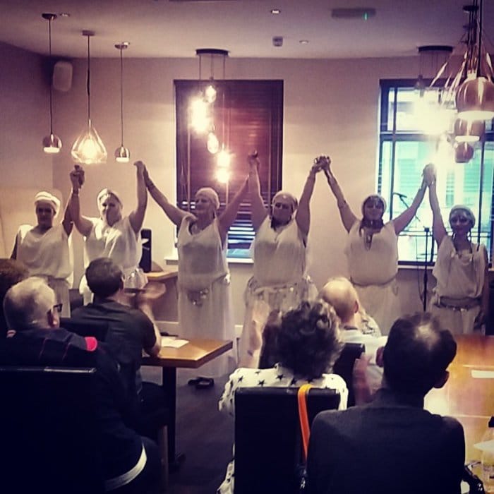 The Lotus Sisters belly dancers during the Ghosts of Wales preview party at Swansea Grand Hotel