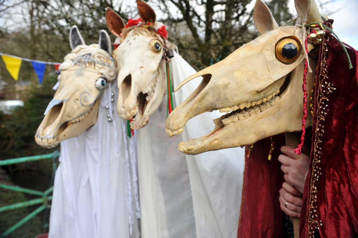 The Mari Lwyd, the Welsh folklore favourite as featured in Illustrated Tales of Wales by Mark Rees