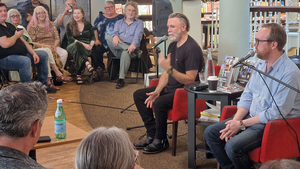 Steve Balsamo and Mark Rees talk ghosts and folklore of Wales in Waterstones Swansea.