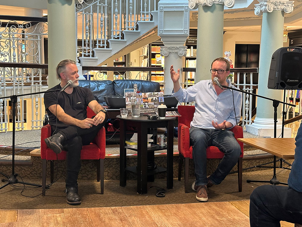 Steve Balsamo and Mark Rees talk ghosts and folklore in Waterstones Swansea.