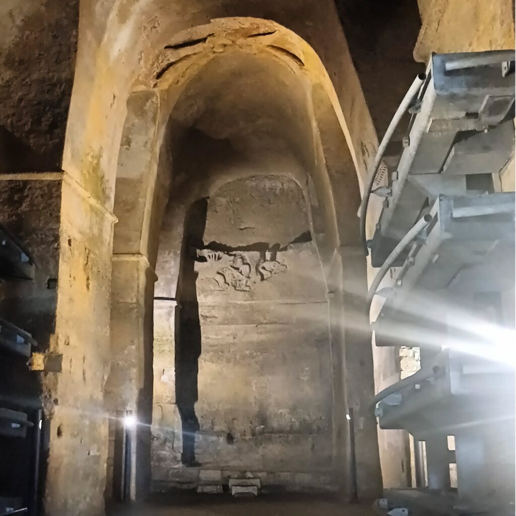 Inside the Monolithic Church in Saint-Émilion.