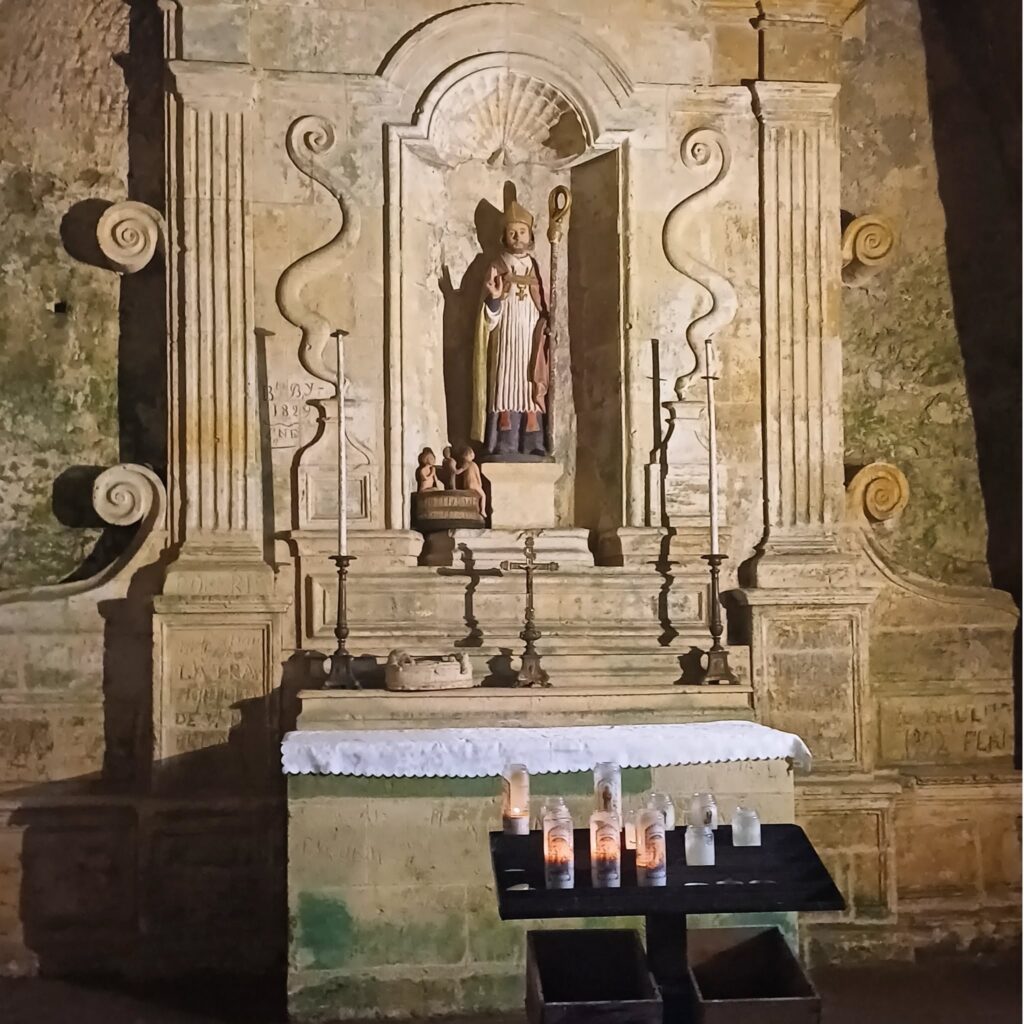 Inside the Monolithic Church in Saint-Émilion.