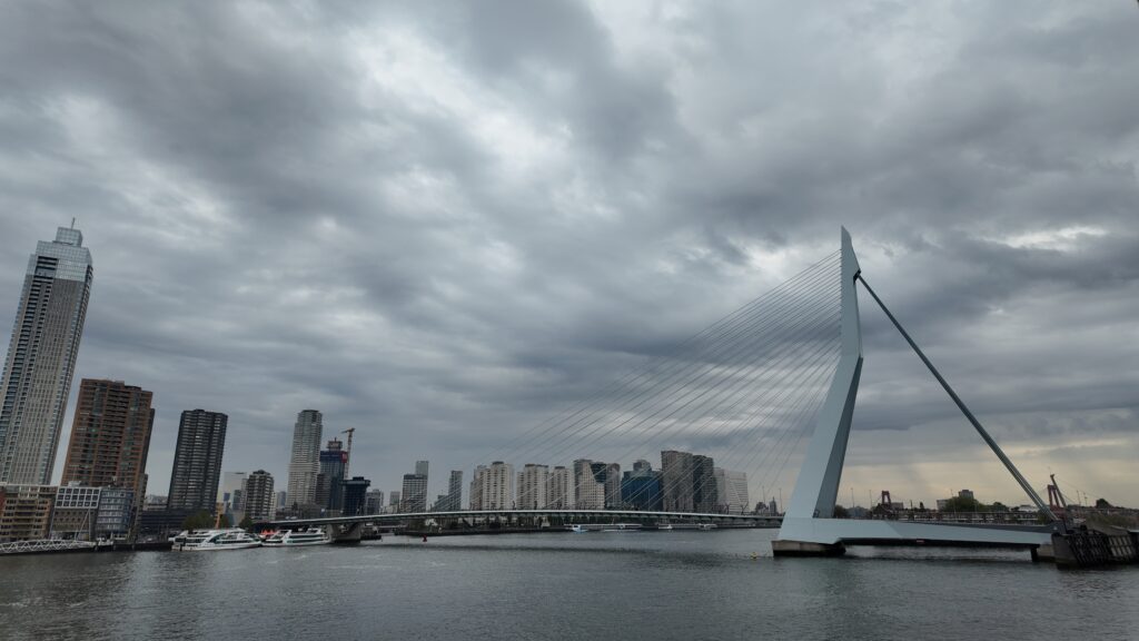The Erasmus Bridge in Rotterdam.