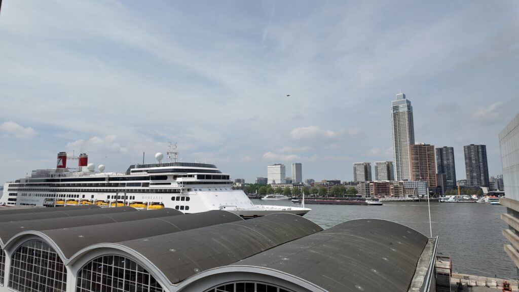 Cruise ship docked in Rotterdam.
