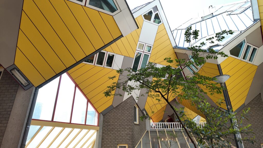 Rotterdam's Cube Houses designed by Dutch architect Piet Blom in the 1970s.